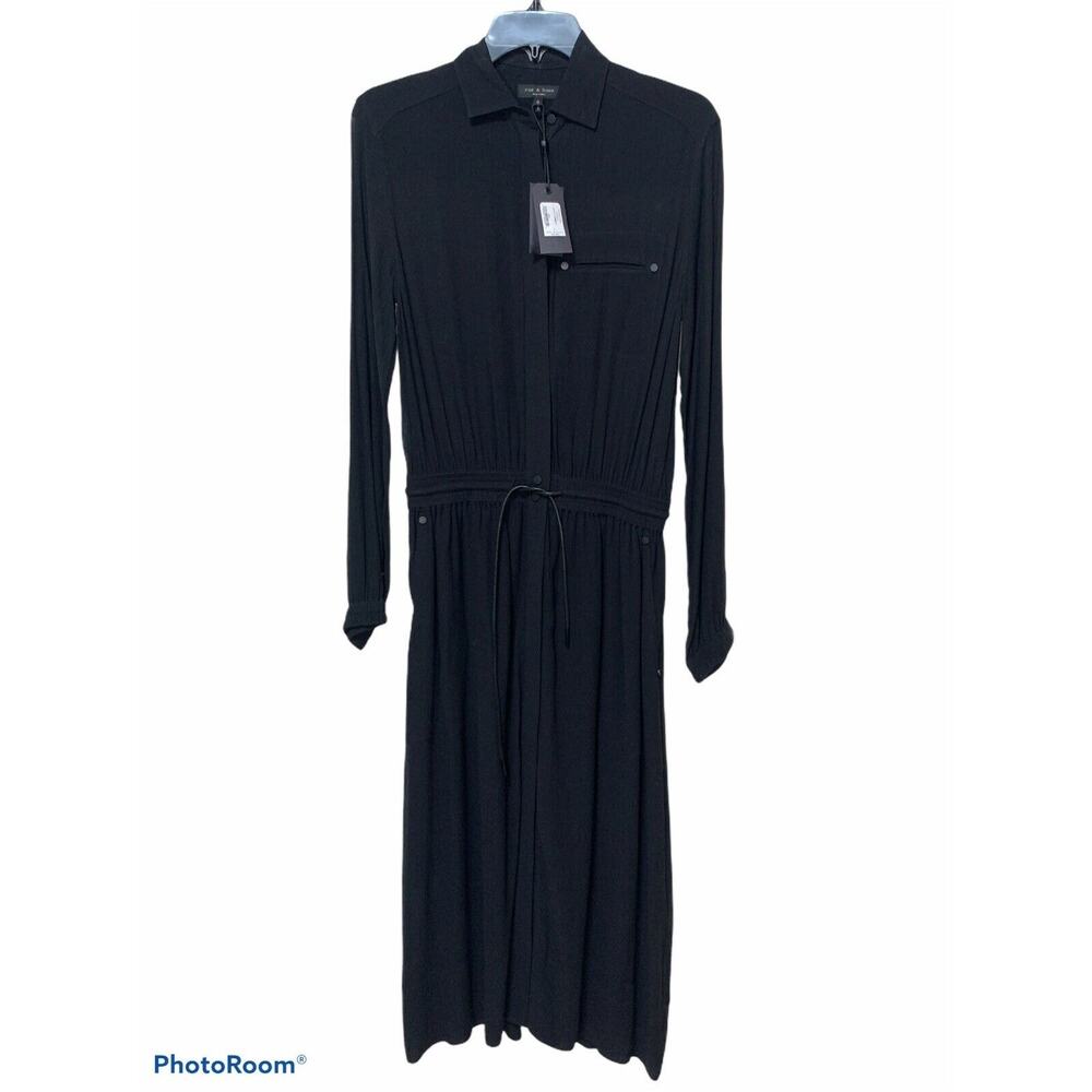 Rag & Bone black Shelly Dress 0 midi NWT $595 - Picture 2 of 8